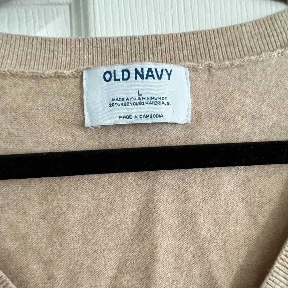 Old Navy SoSoft Lite Loose V-Neck Sweater, Size L (12/14), Mushroom - Picture 5 of 7